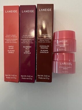 LANEIGE Tinted Lip Serum & Berry Lip Sleeping Masks - Pink, Red, Brown Shades